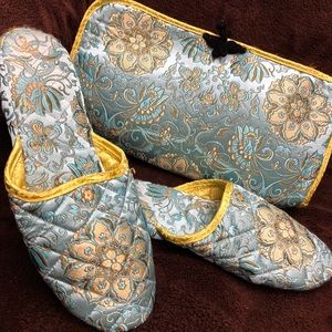 CecciaBella Teal Slippers with Case